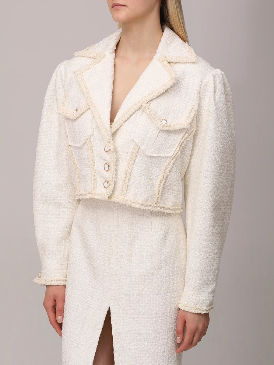 Жакет твидовый MASTERPEACE MP-FEB24-39 Молочный Белый  Фото 4