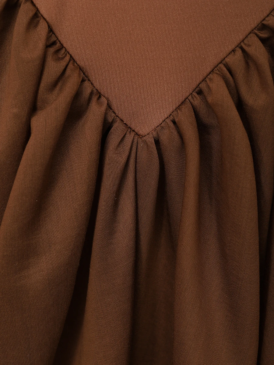 

Платье комбинированное, Коричневый, MP-SEP24-093