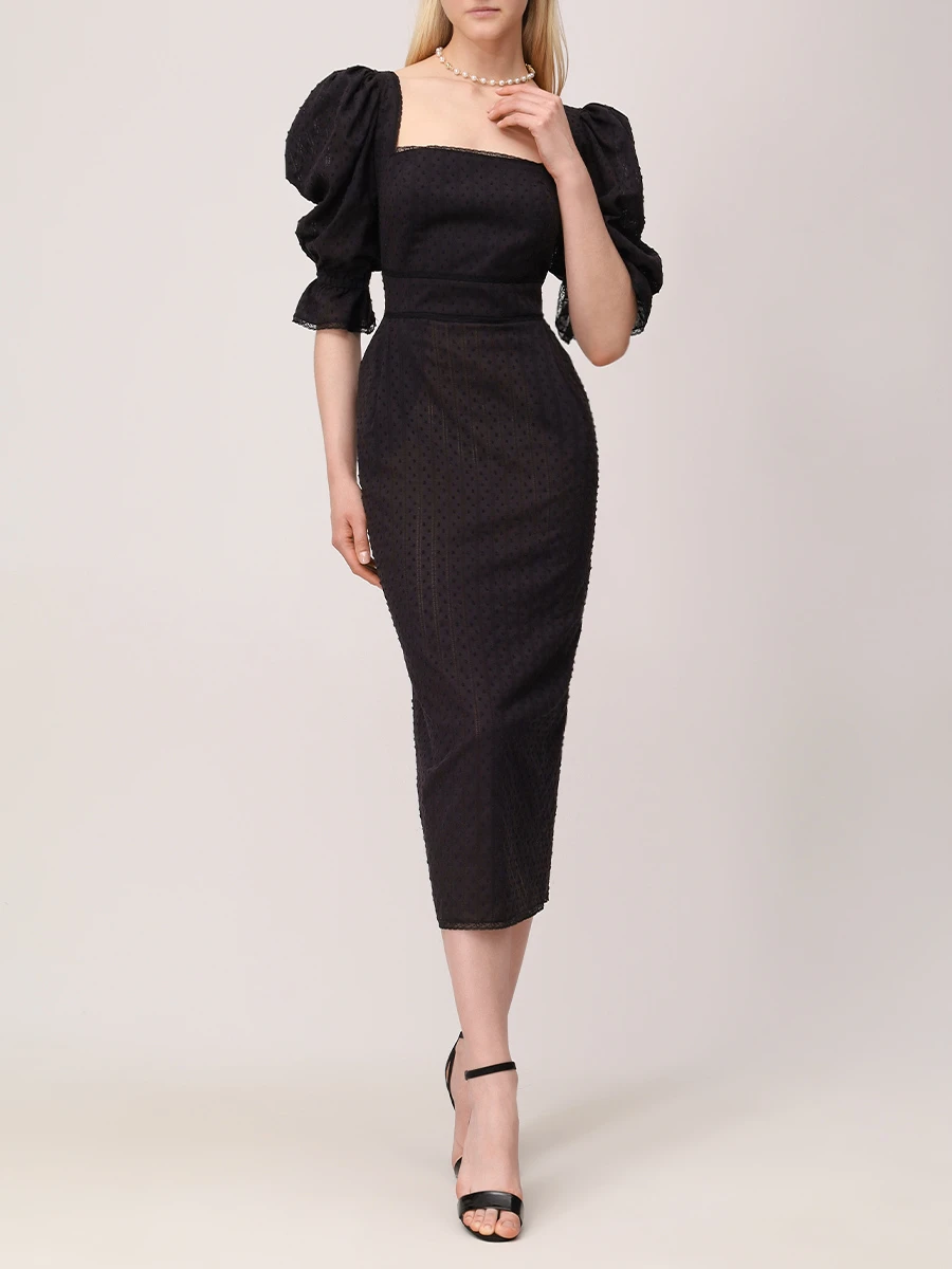 Платье-футляр хлопковое MASTERPEACE MP-FEB25-85 Черный  Фото 2