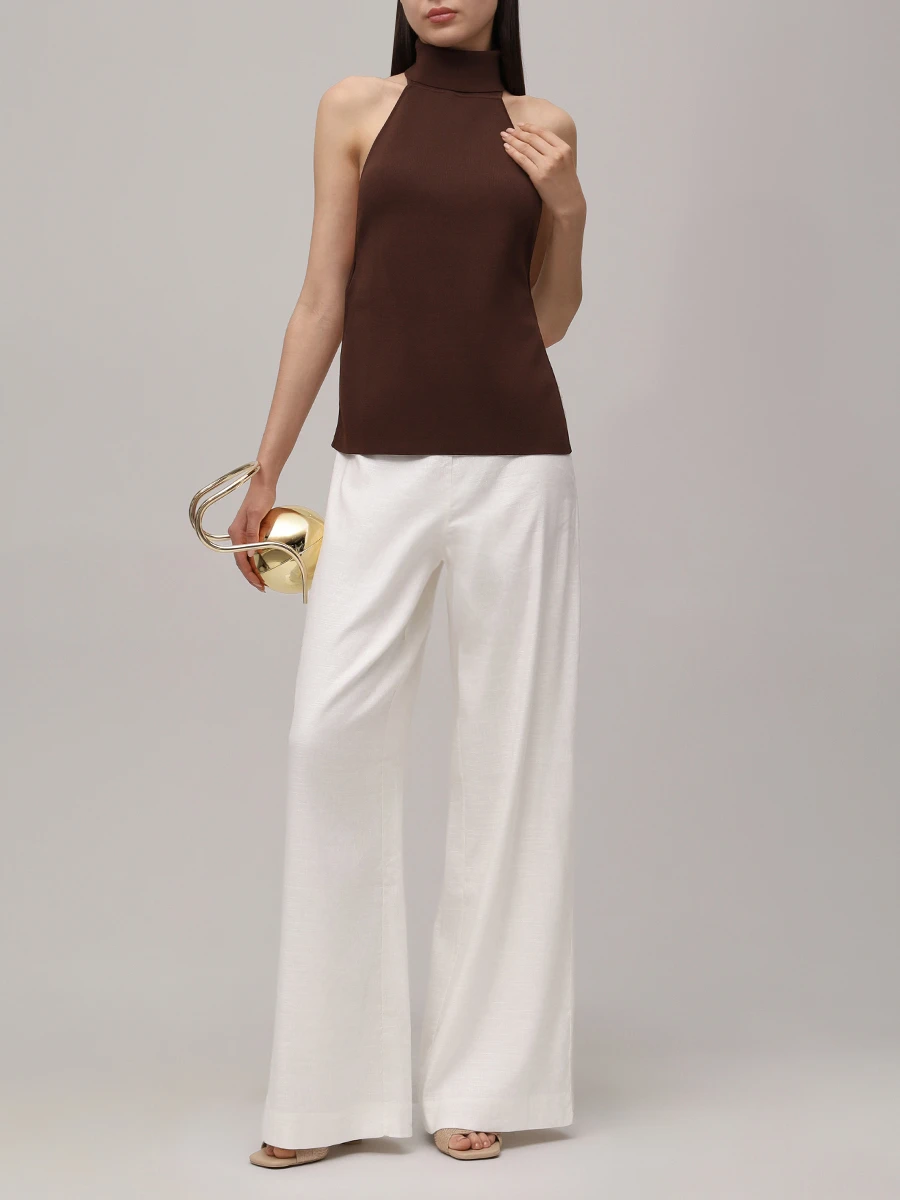 Брюки изо льна и вискозы CULT GAIA PT1805LN2795 Белый  Фото 2