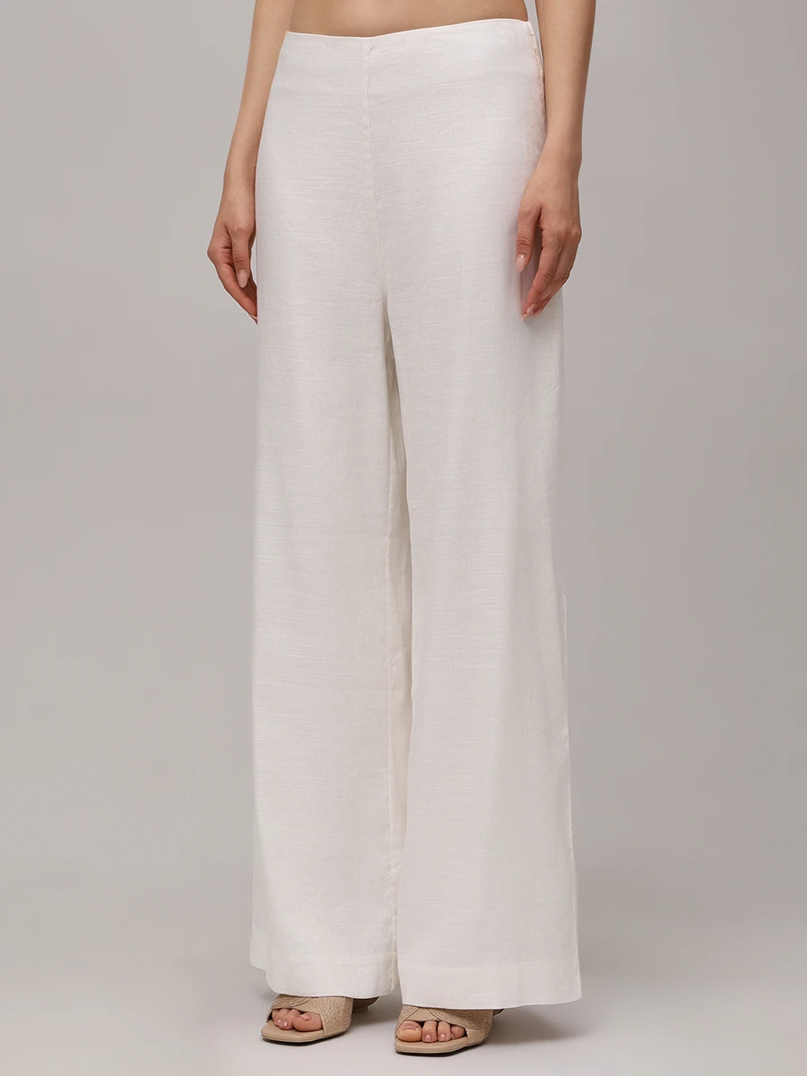 Брюки изо льна и вискозы CULT GAIA PT1805LN2795 Белый  Фото 4