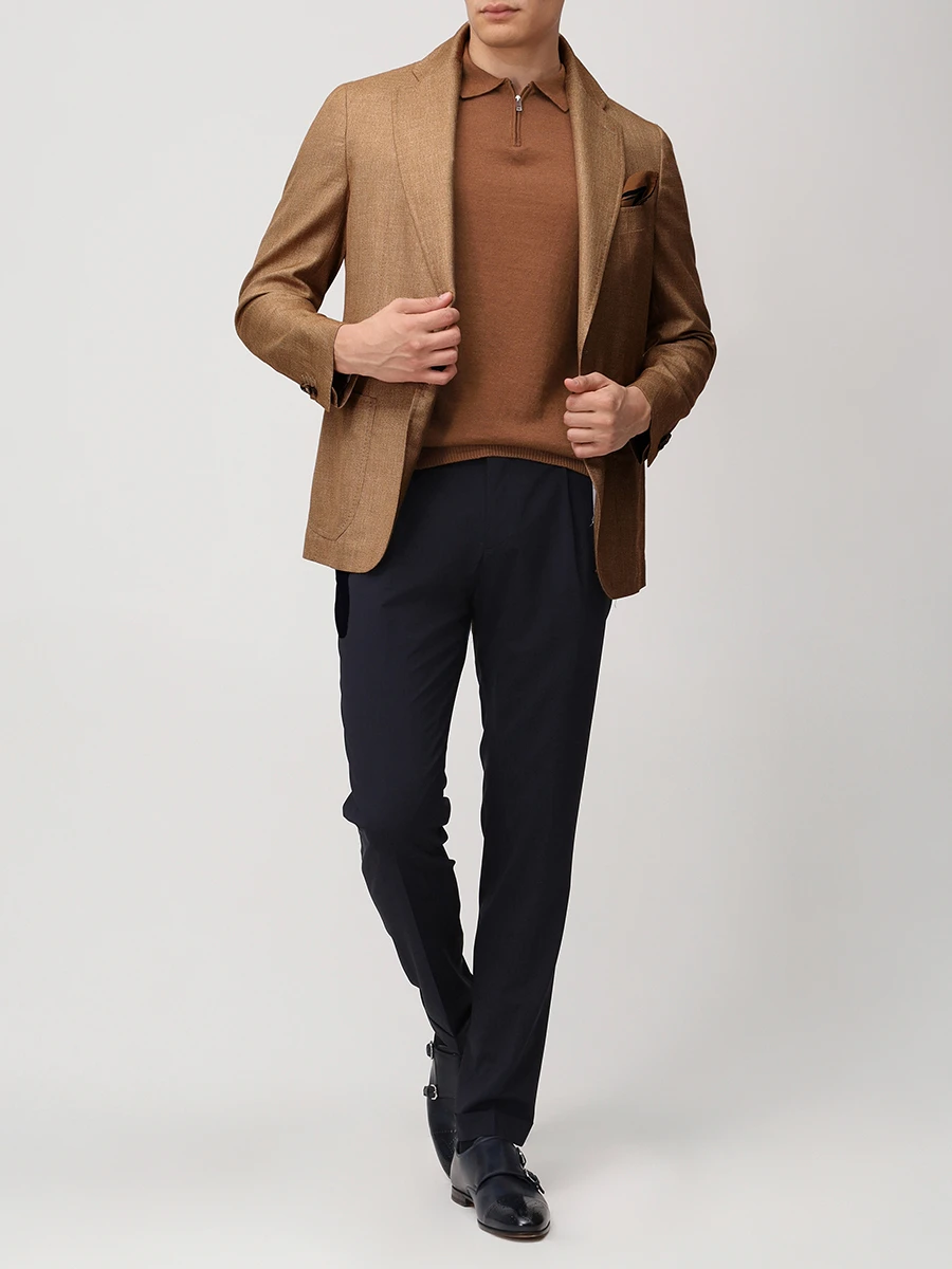 Брюки шерстяные BERWICH FA1755X_BLUE_RETROLONG Темно- Синий  Фото 2