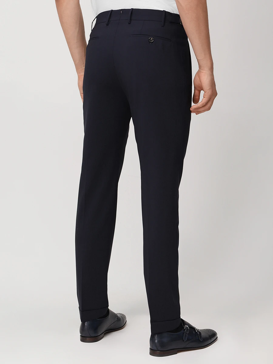 Брюки шерстяные BERWICH FA1755X_BLUE_RETROLONG Темно- Синий  Фото 3