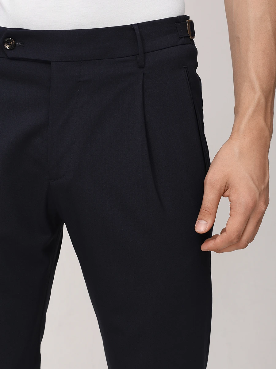 Брюки шерстяные BERWICH FA1755X_BLUE_RETROLONG Темно- Синий  Фото 5