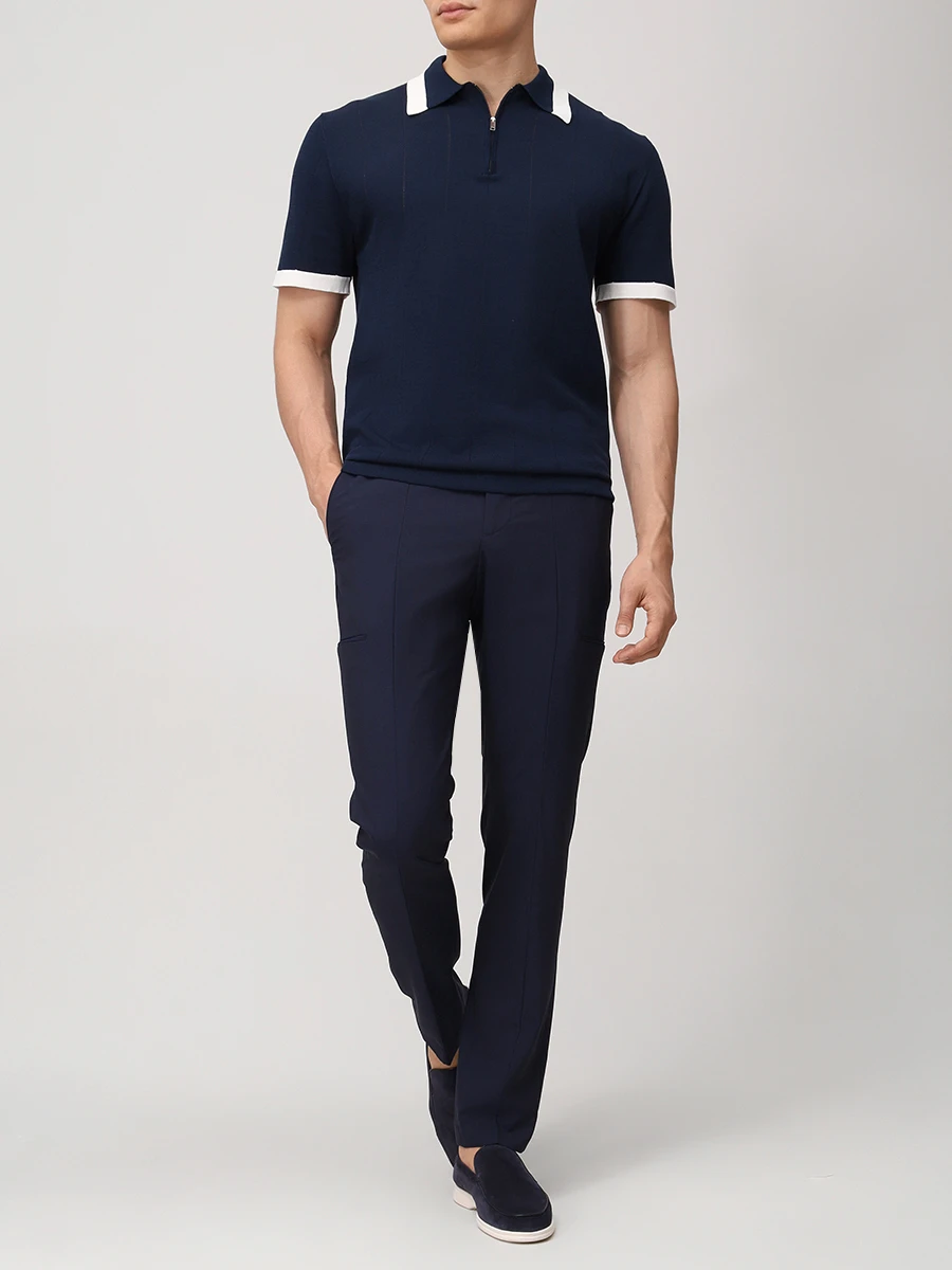 Брюки шерстяные BERWICH FA1755X_ROYAL_GLOBECARGO Синий  Фото 2