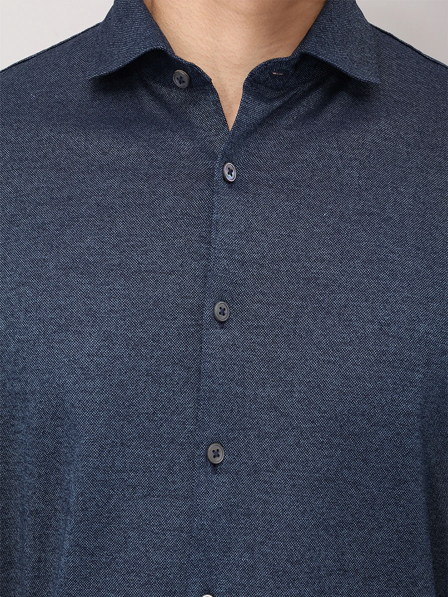 Рубашка Slim Fit хлопковая GRAN  SASSO 60120/72710/661 Синий  Фото 5