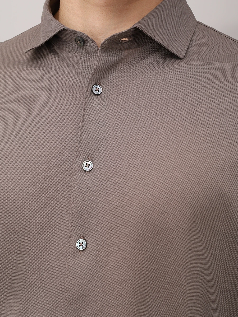 Рубашка Slim Fit хлопковая GRAN  SASSO 60120/74201/171 Темно- Коричневый  Фото 5