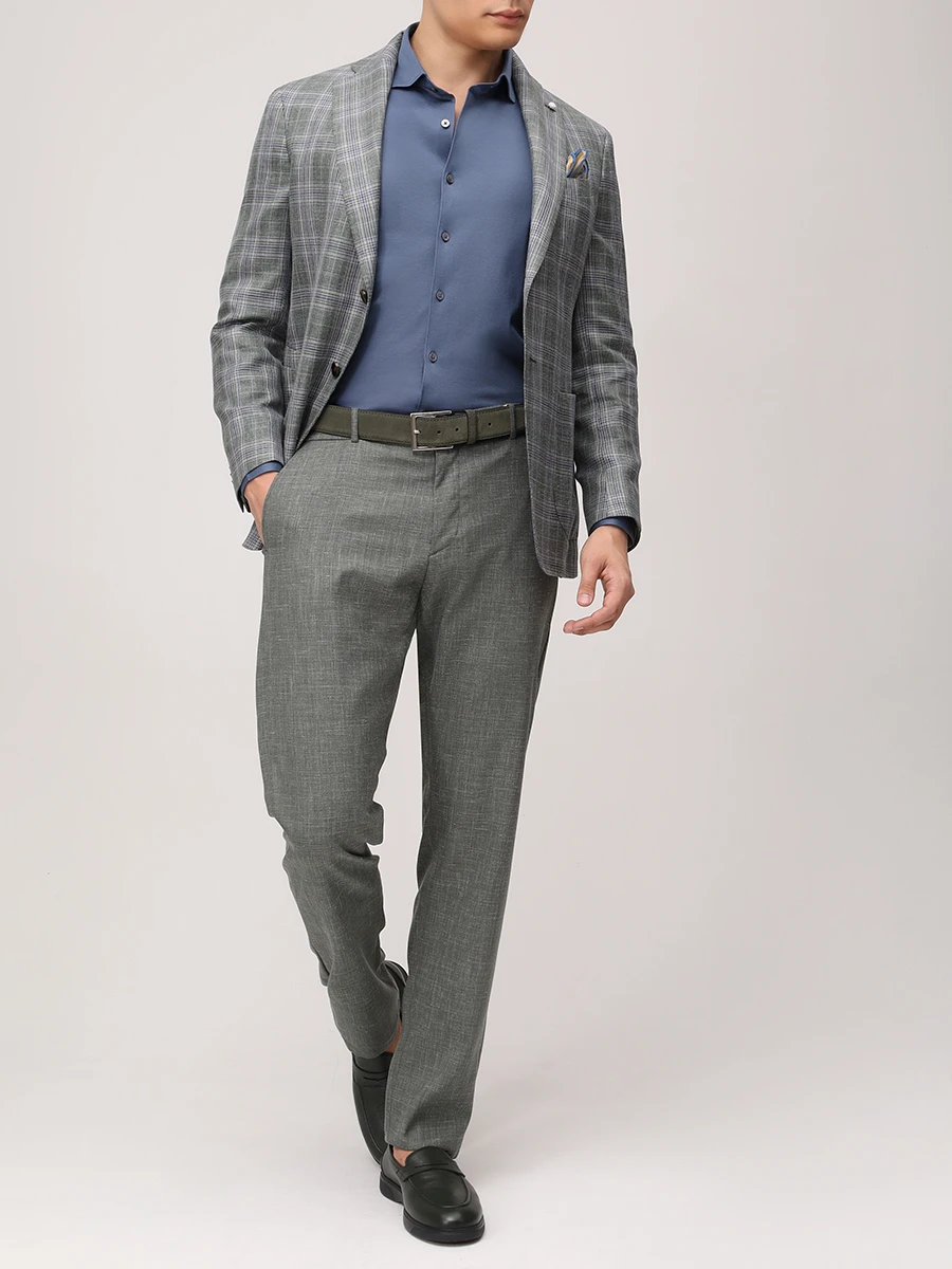 Рубашка Slim Fit хлопковая GRAN  SASSO 60120/74201/567 Деним  Фото 2
