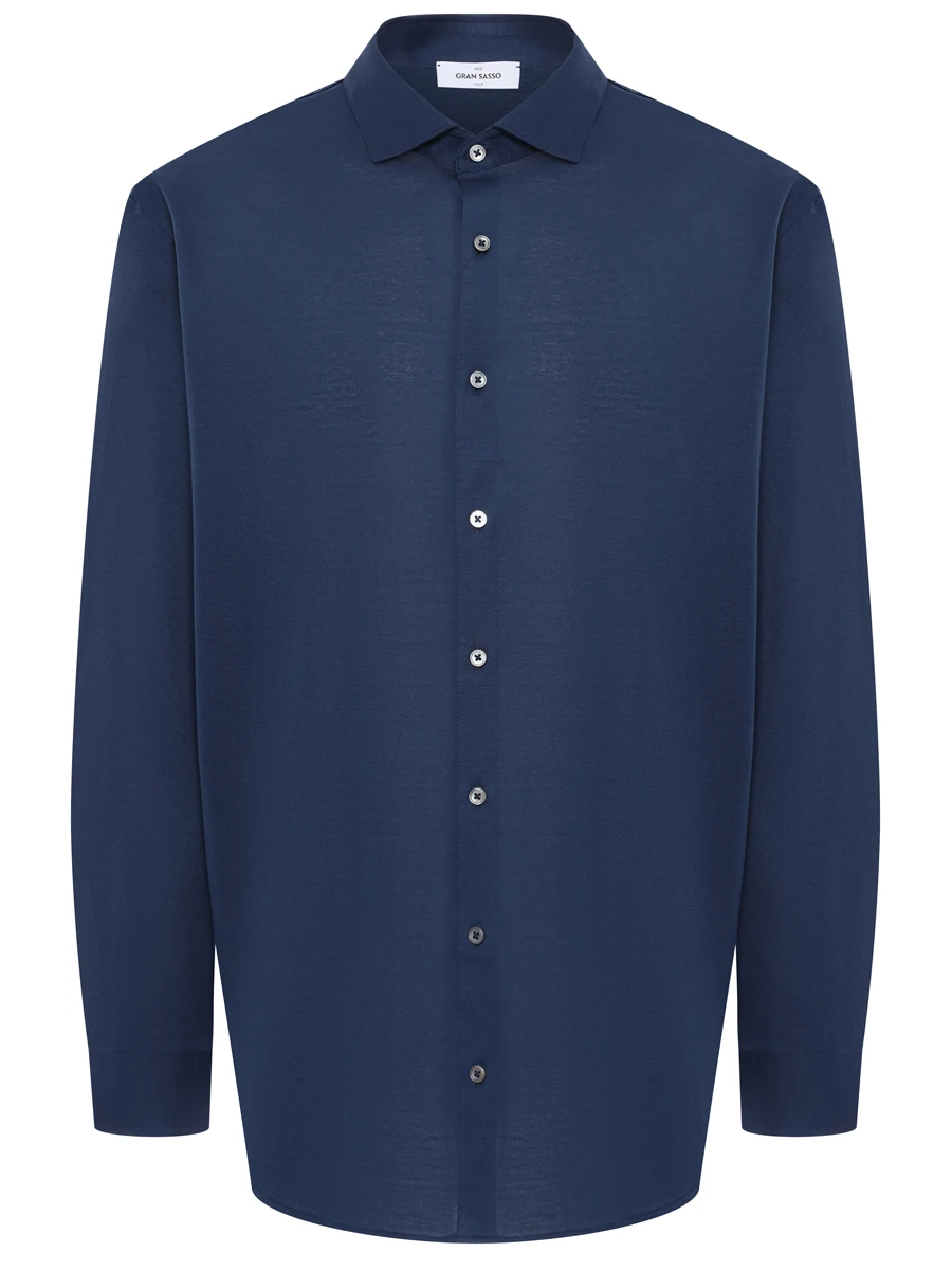 Рубашка Slim Fit хлопковая GRAN  SASSO 60120/74201/597 Синий 