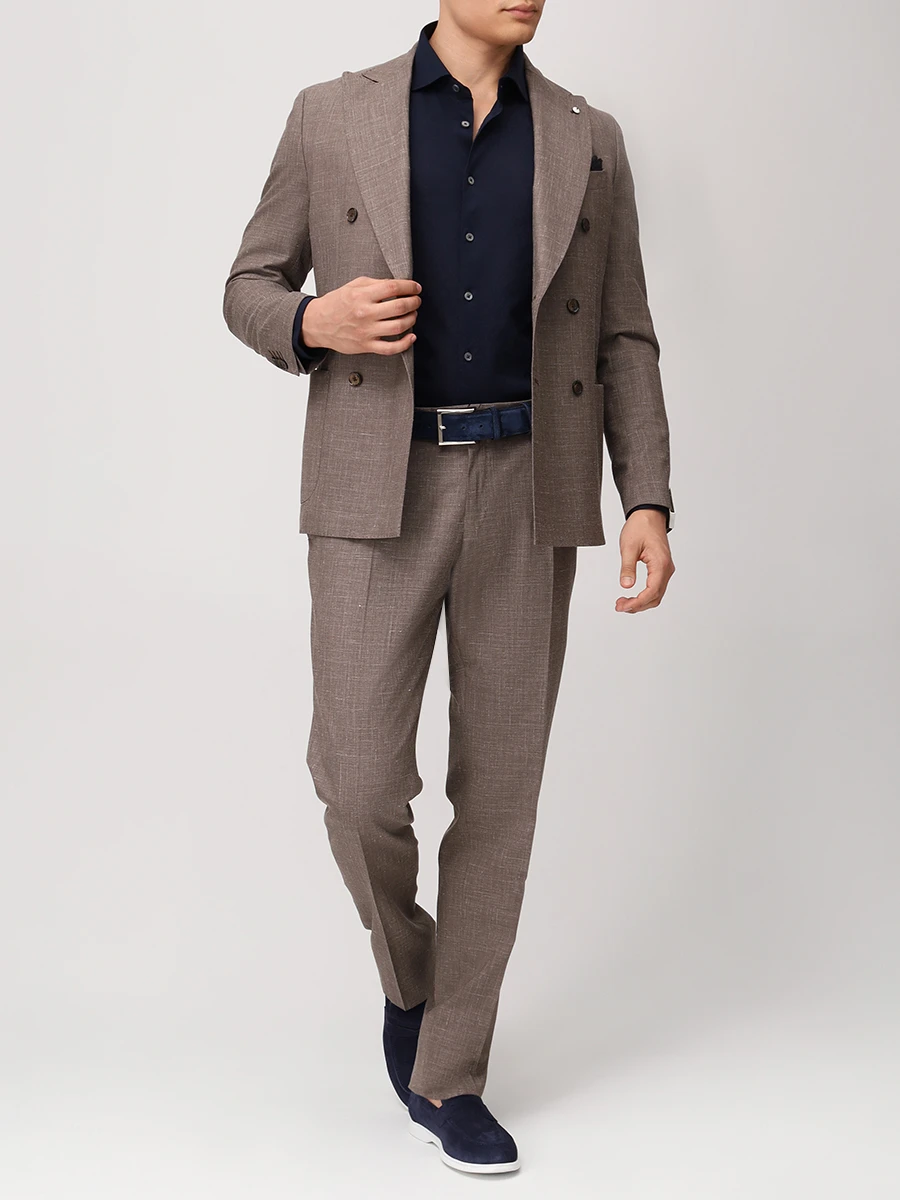 Рубашка Slim Fit хлопковая GRAN  SASSO 60120/74201/598 Темно- Синий  Фото 2