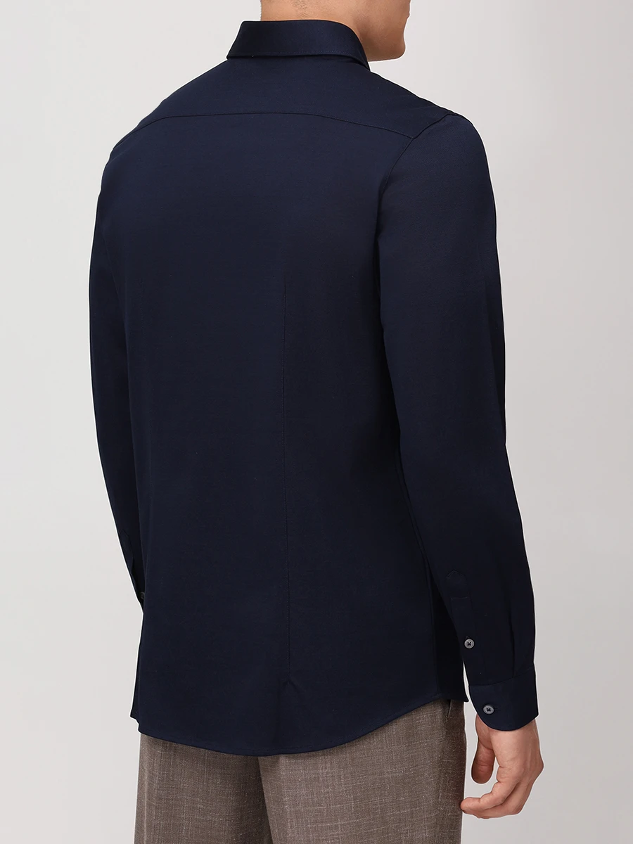Рубашка Slim Fit хлопковая GRAN  SASSO 60120/74201/598 Темно- Синий  Фото 3