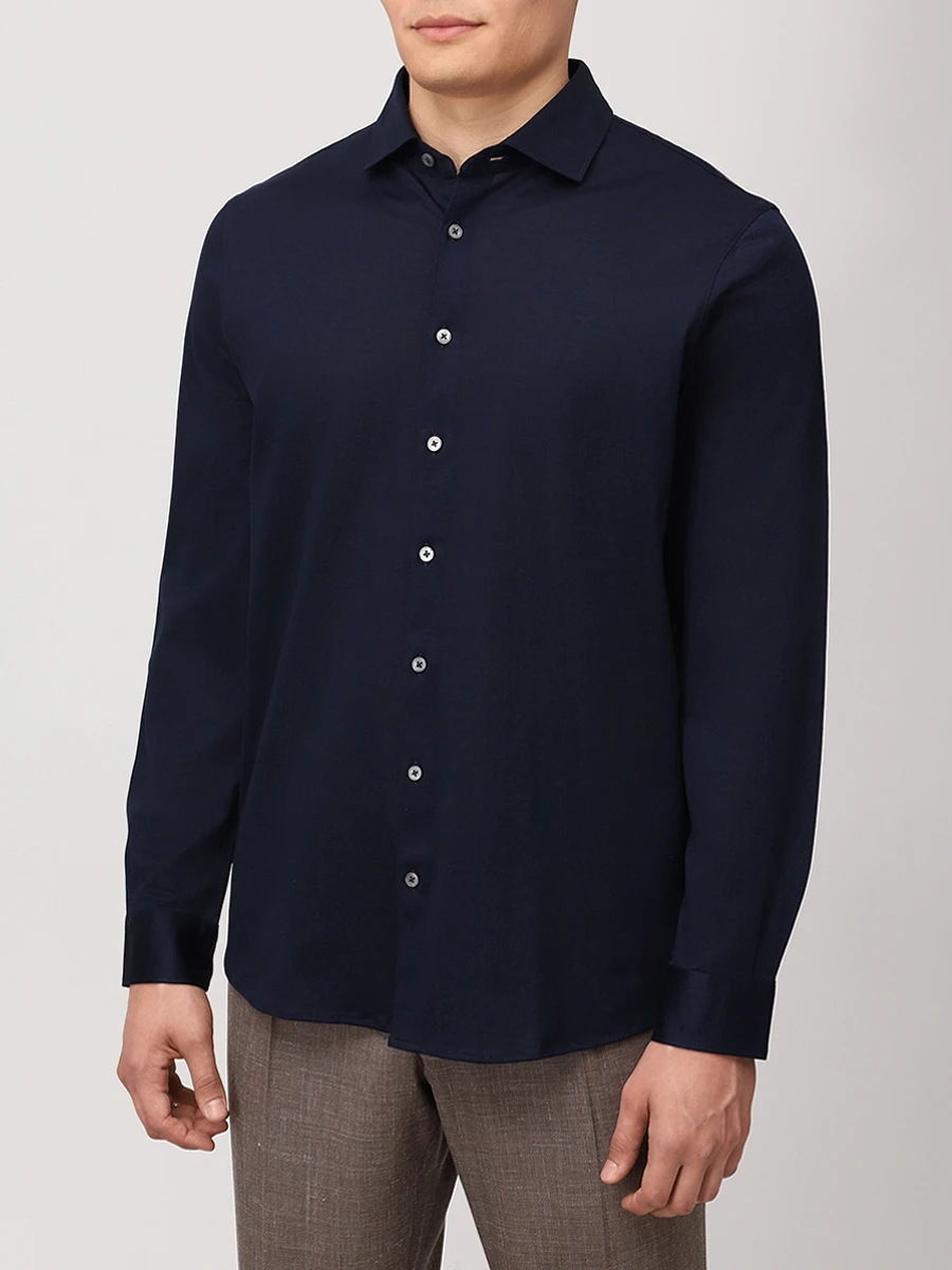 Рубашка Slim Fit хлопковая GRAN  SASSO 60120/74201/598 Темно- Синий  Фото 4