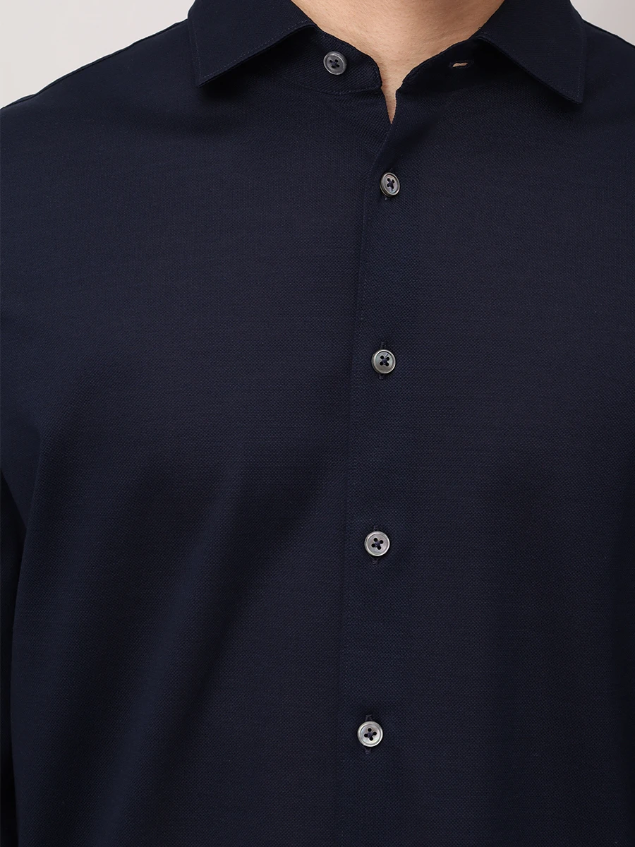 Рубашка Slim Fit хлопковая GRAN  SASSO 60120/74201/598 Темно- Синий  Фото 5