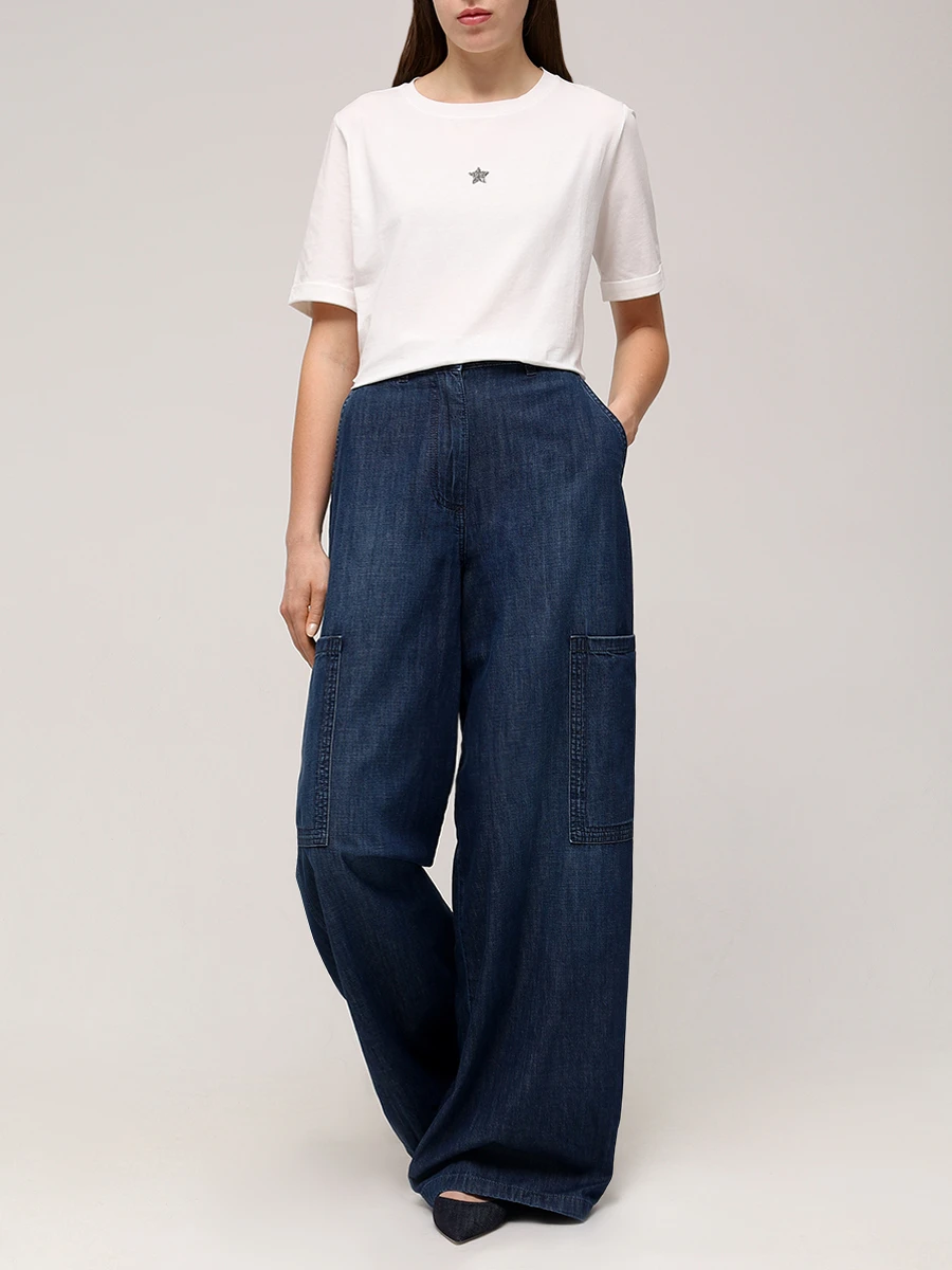 Футболка хлопковая LORENA ANTONIAZZI TS24AA/9999 100 Белый  Фото 2