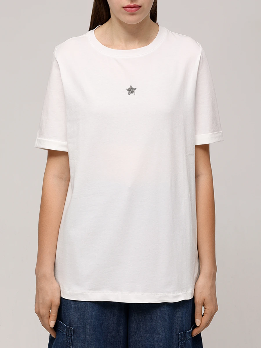 Футболка хлопковая LORENA ANTONIAZZI TS24AA/9999 100 Белый  Фото 4