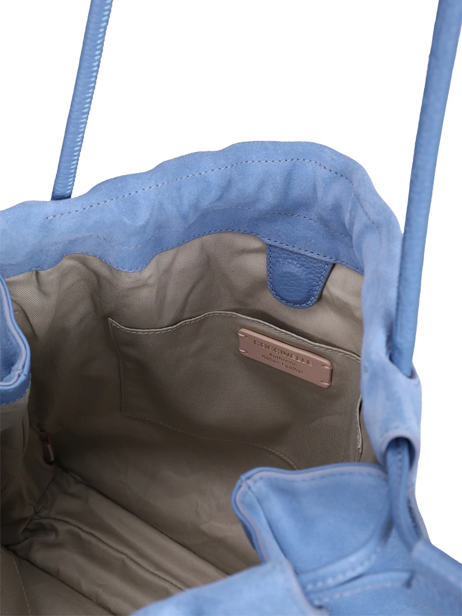 Сумка замшевая с брелоком COCCINELLE E1 SS6 B36/E2 R8M Y01 Голубой  Фото 4