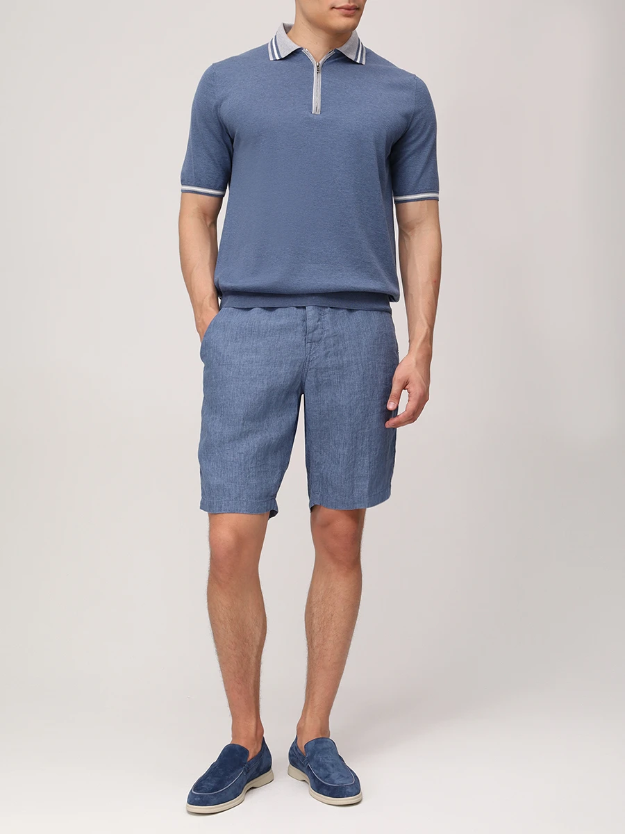 Шорты льняные HANDPICKED 03323/L/RICCIONE/861 Голубой  Фото 2