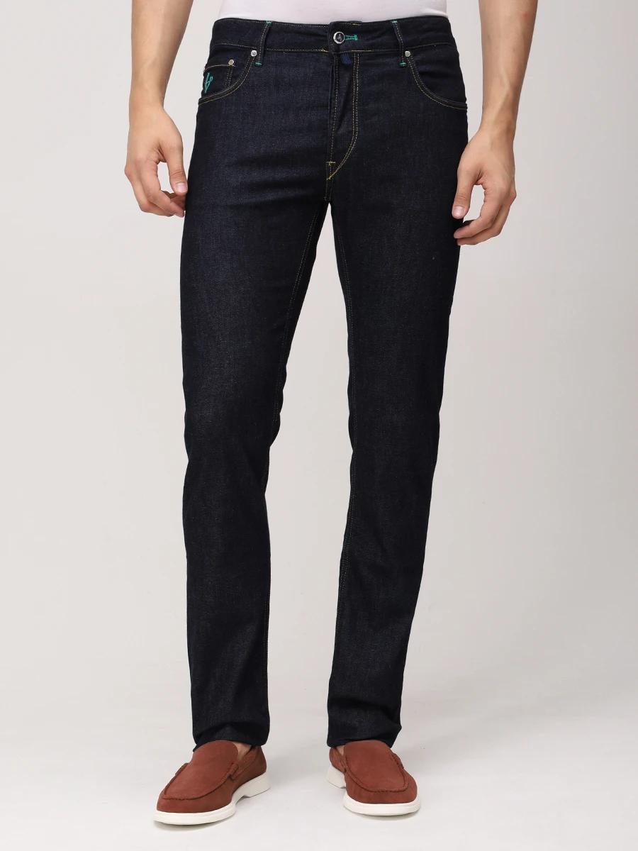 Джинсы Slim Fit хлопковые HANDPICKED 03348/W1/RAVELLO Темно- Синий  Фото 4