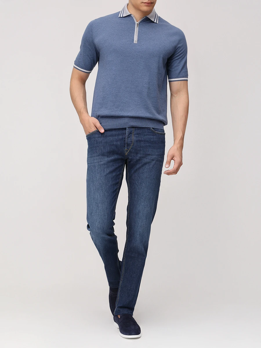 Джинсы Regular Fit хлопковые HANDPICKED 03348/W2/RAVELLO Синий  Фото 2