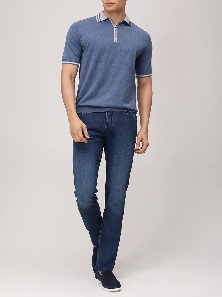 Джинсы Slim Fit хлопковые HANDPICKED 02964/W2/RAVELLO Синий  Фото 2
