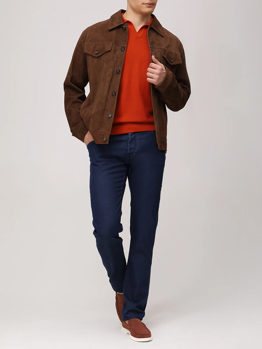 Джинсы Regular Fit хлопковые HANDPICKED 02964/W1/RAVELLO Темно- Синий  Фото 2
