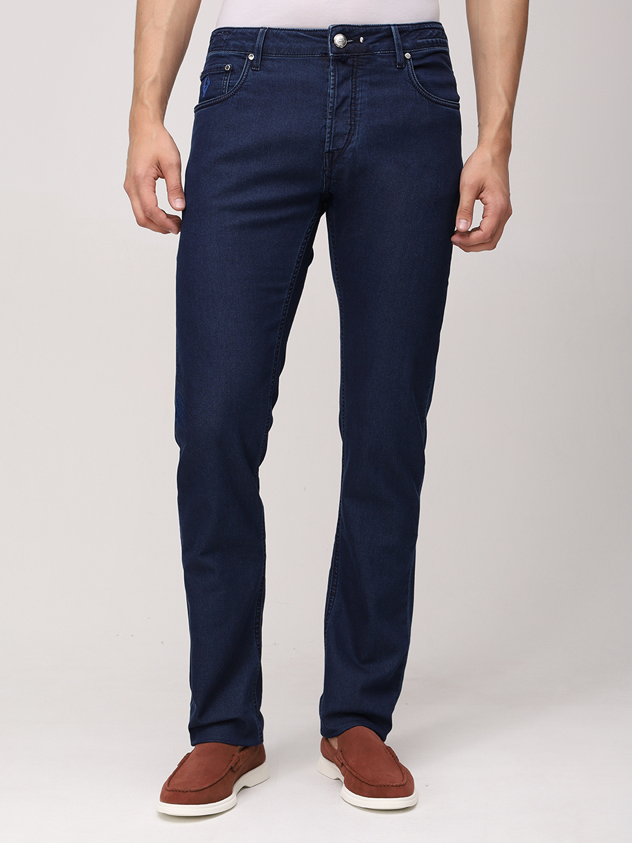 Джинсы Regular Fit хлопковые HANDPICKED 02964/W1/RAVELLO Темно- Синий  Фото 4