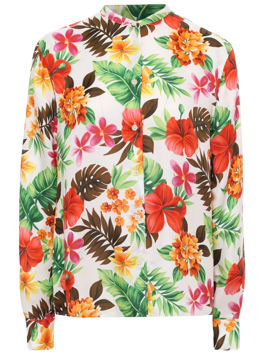 

Блуза из вискозы и шелка, Цветочный принт, 5416 _P586 68071