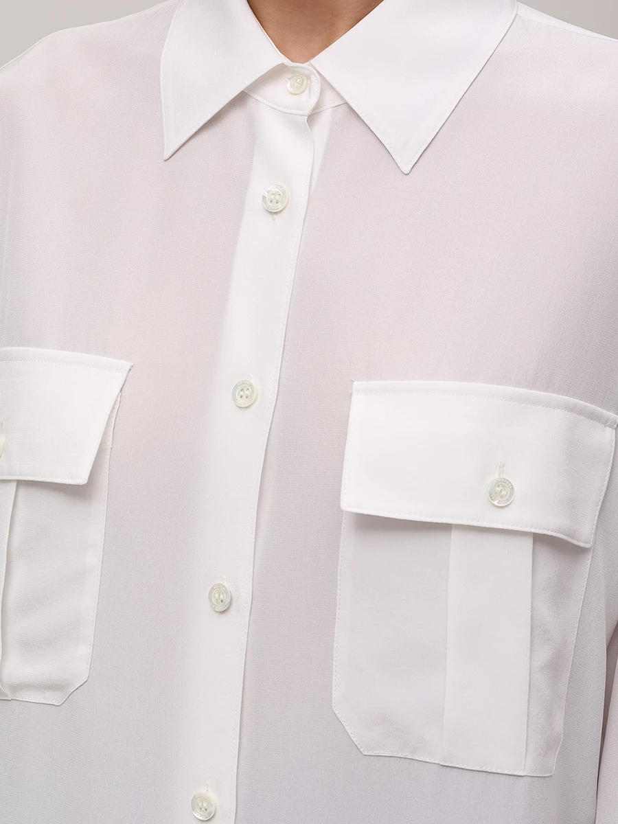 Рубашка шелковая ASPESI 5407 _F753 05071 Белый  Фото 5