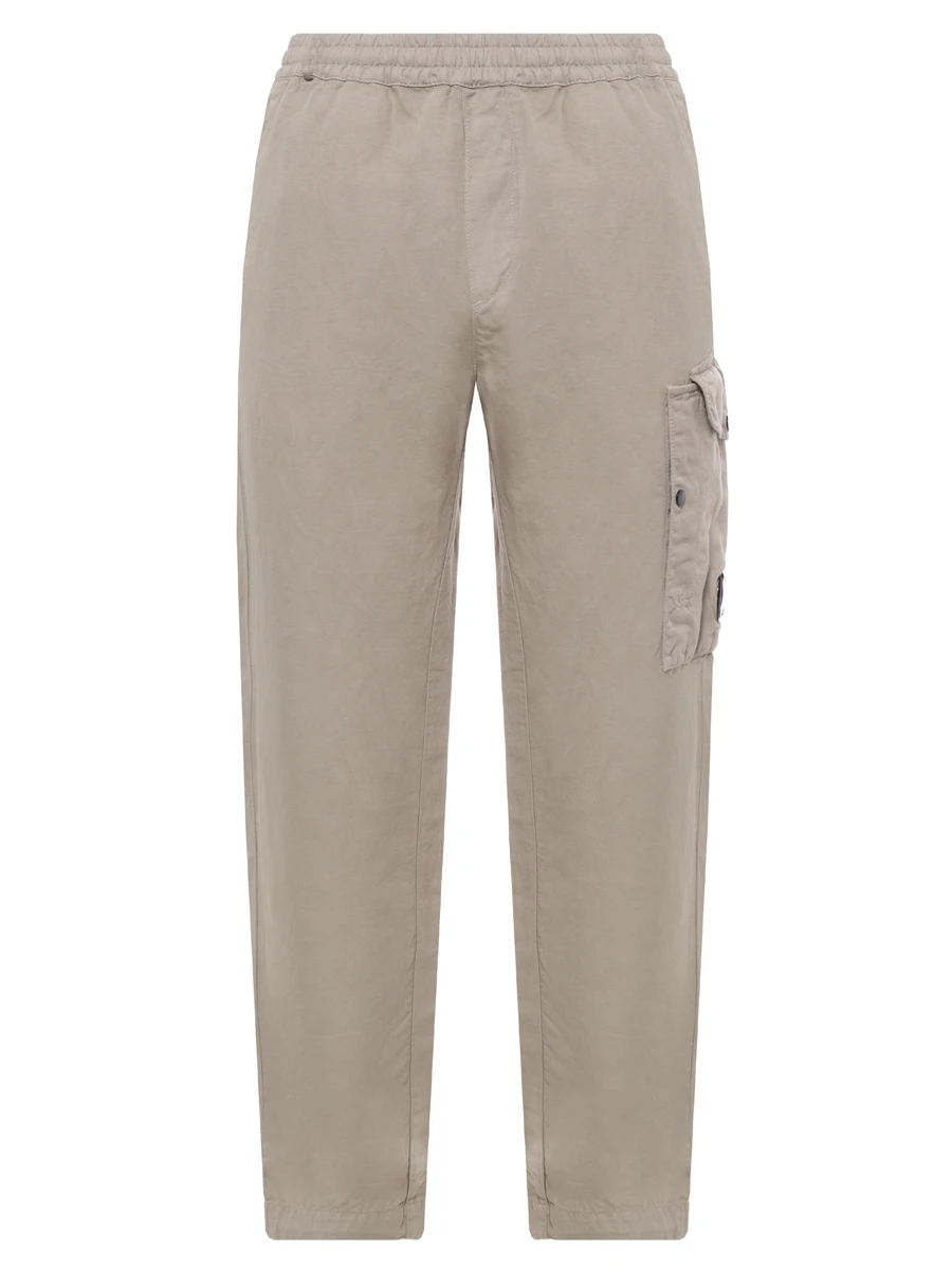 Брюки-карго из хлопка и льна CP COMPANY 18CMPA062A-006273G/327 Бежевый 