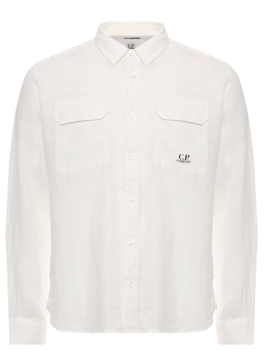Рубашка Regular Fit льняная CP COMPANY 18CMSH250A005415G 103 Белый 
