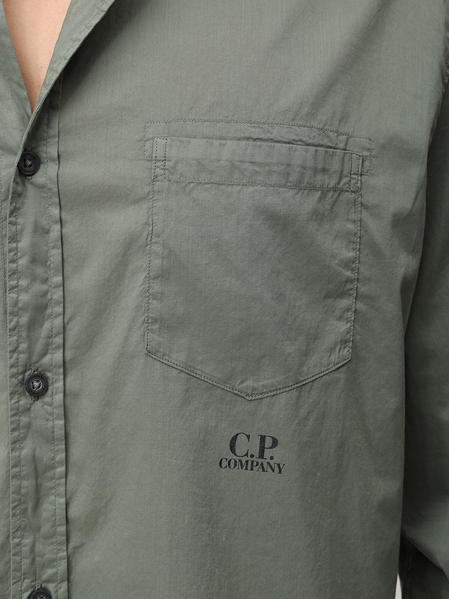 Рубашка Regular Fit льняная CP COMPANY 18CMSH248A-110349G 669 Зеленый  Фото 5