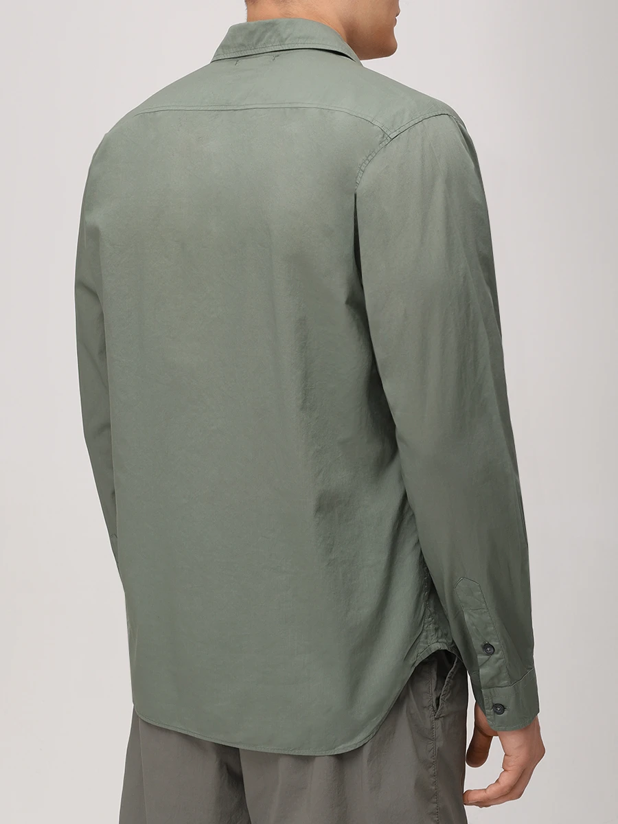 Рубашка Regular Fit льняная CP COMPANY 18CMSH248A-110349G 669 Зеленый  Фото 3