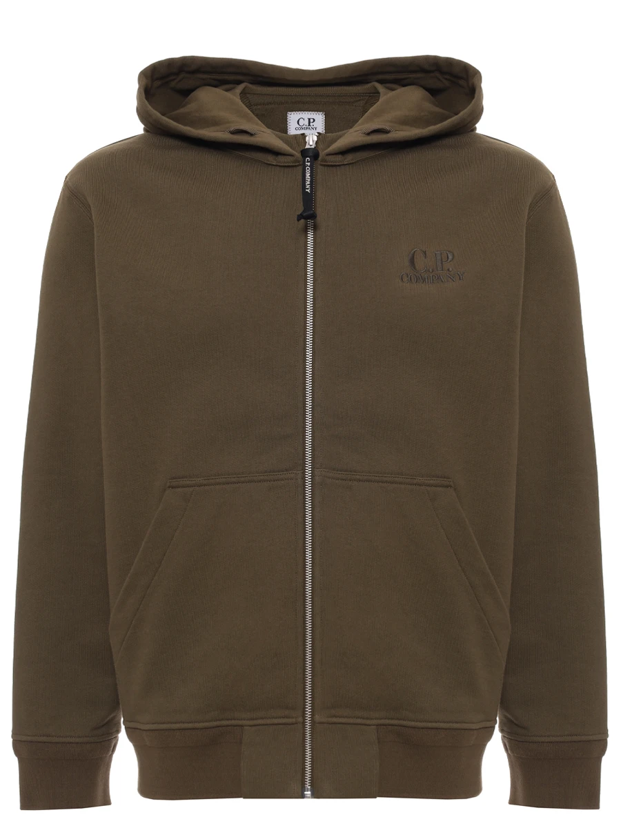 Олимпийка хлопковая CP COMPANY 18CMSS044A-005086W/683 Зеленый 