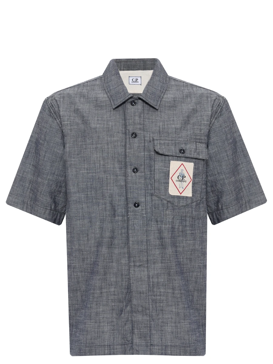 Рубашка Regular Fit хлопковая CP COMPANY 18CMSH151A-110065W/D17 Деним 