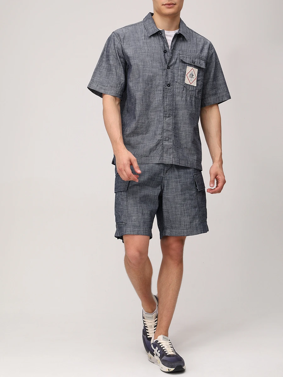 Рубашка Regular Fit хлопковая CP COMPANY 18CMSH151A-110065W/D17 Деним  Фото 2
