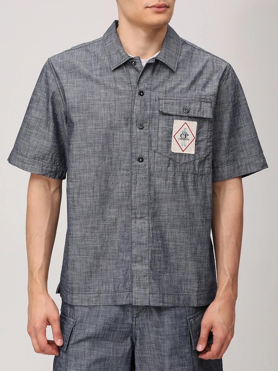 Рубашка Regular Fit хлопковая CP COMPANY 18CMSH151A-110065W/D17 Деним  Фото 4