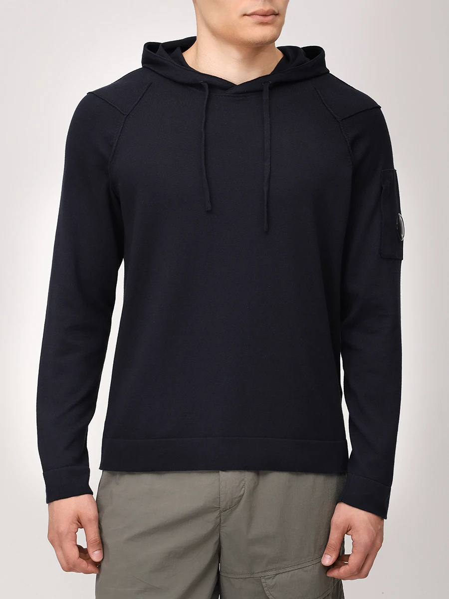 Худи хлопковое CP COMPANY 18CMKN074A-004037A/888 Синий  Фото 4