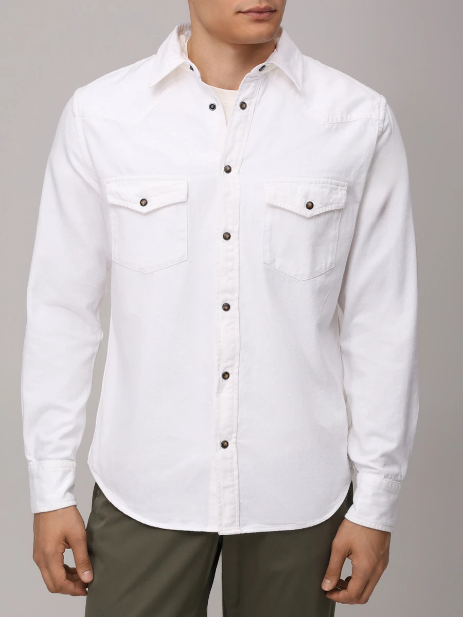 Рубашка Regular Fit хлопковая JACOB COHEN JUM_C0002 017 T752A TR A00 Белый  Фото 4