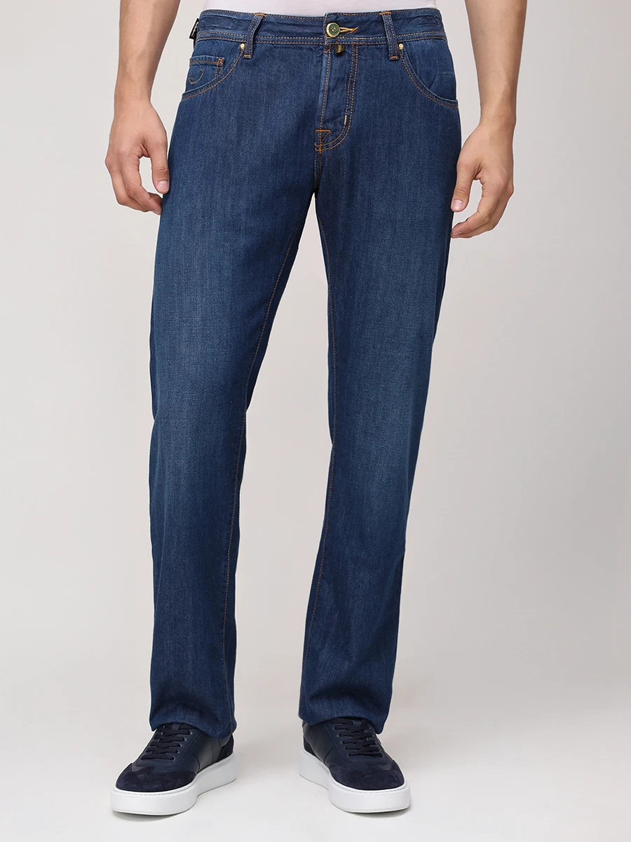 Джинсы Regular Fit хлопковые JACOB COHEN JUL_QL005 060 T732A R2 100D Синий  Фото 4