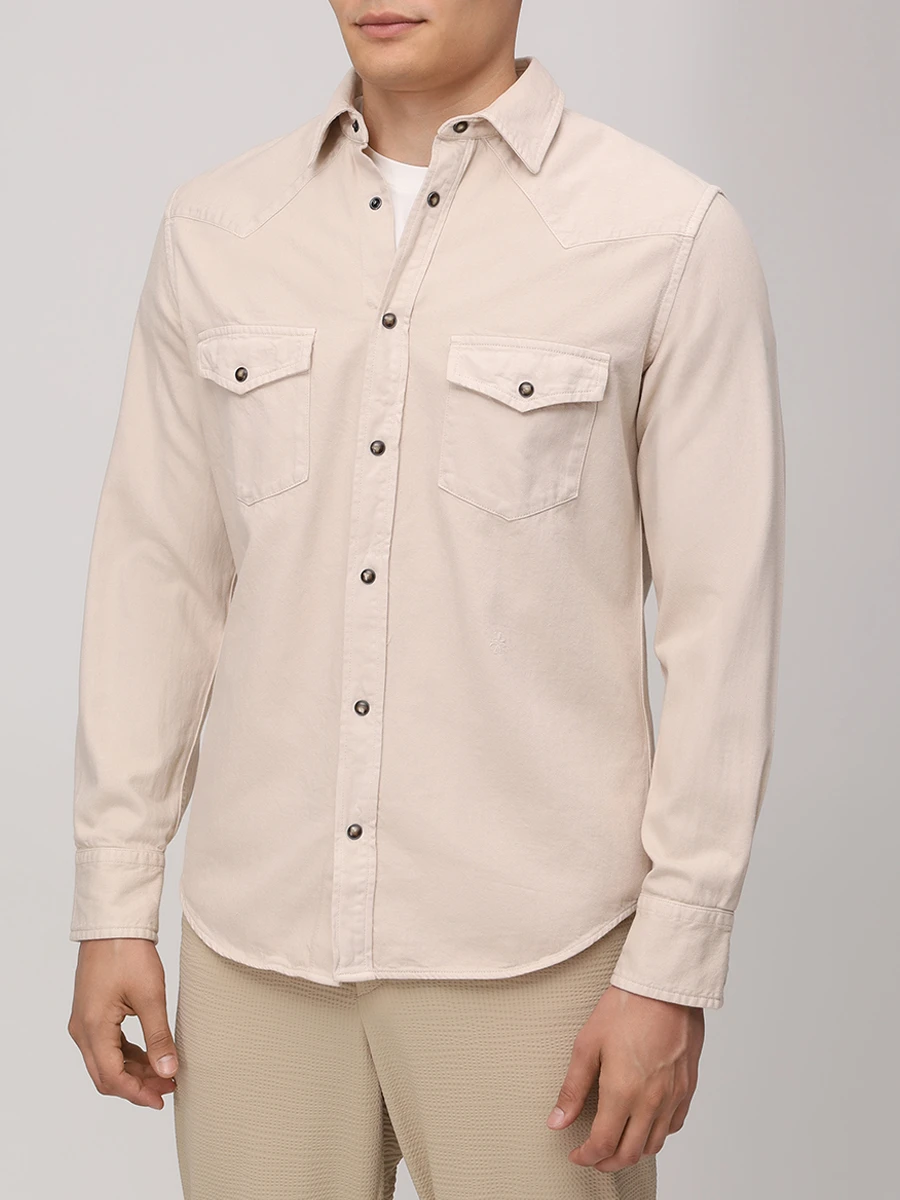 Рубашка Regular Fit хлопковая JACOB COHEN JUM_C0002 017 T752A TR D29 Бежевый  Фото 4
