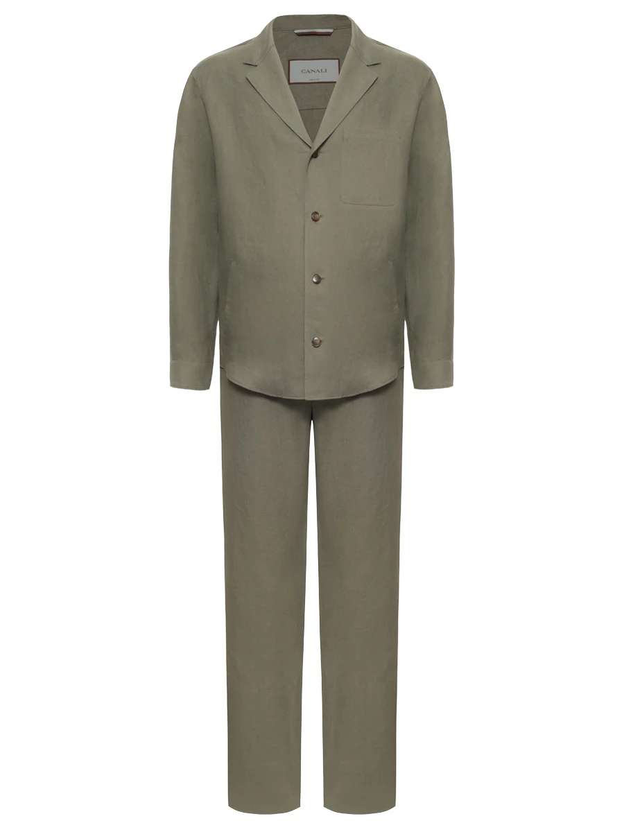 Костюм льняной CANALI 31015/V7003 AE05539 801/R Зеленый 