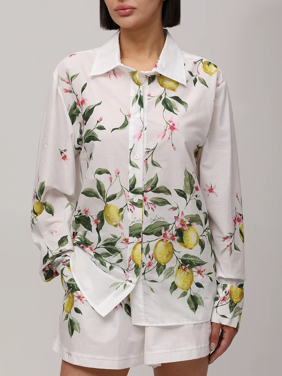 Рубашка хлопковая LAVI BS6WD032 TES0895 Принт  Фото 4