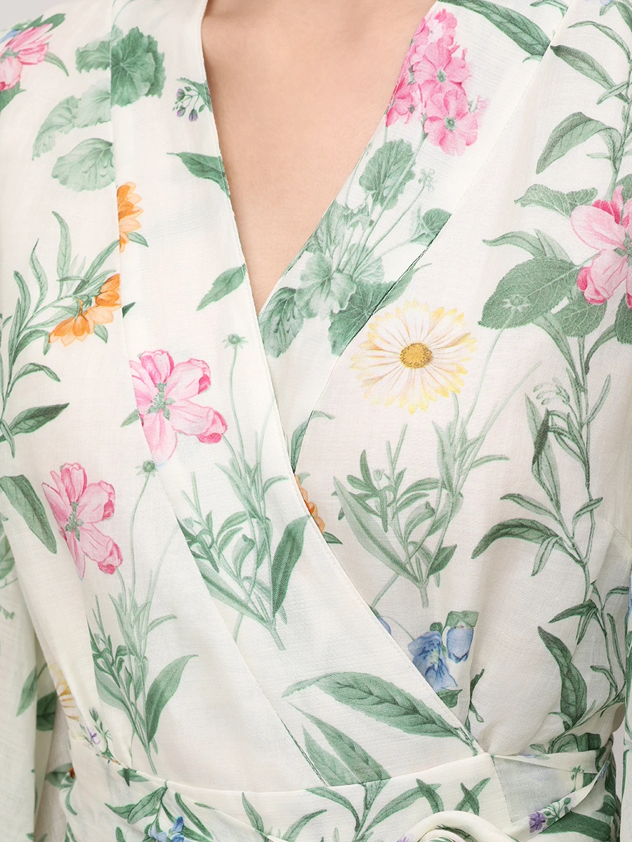 

Платье из рами, Цветочный принт, BS6WD039 TES0861