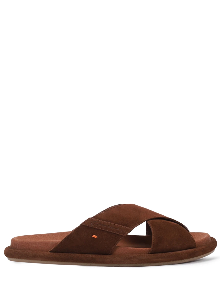 Шлепанцы замшевые SANTONI WHXG71540GOMTMGDM42 Коричневый 
