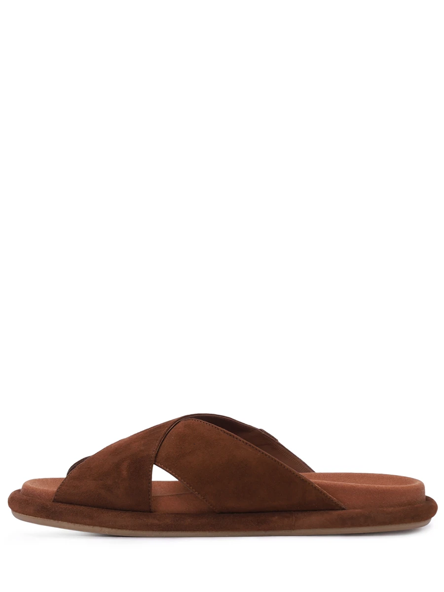 Шлепанцы замшевые SANTONI WHXG71540GOMTMGDM42 Коричневый  Фото 3