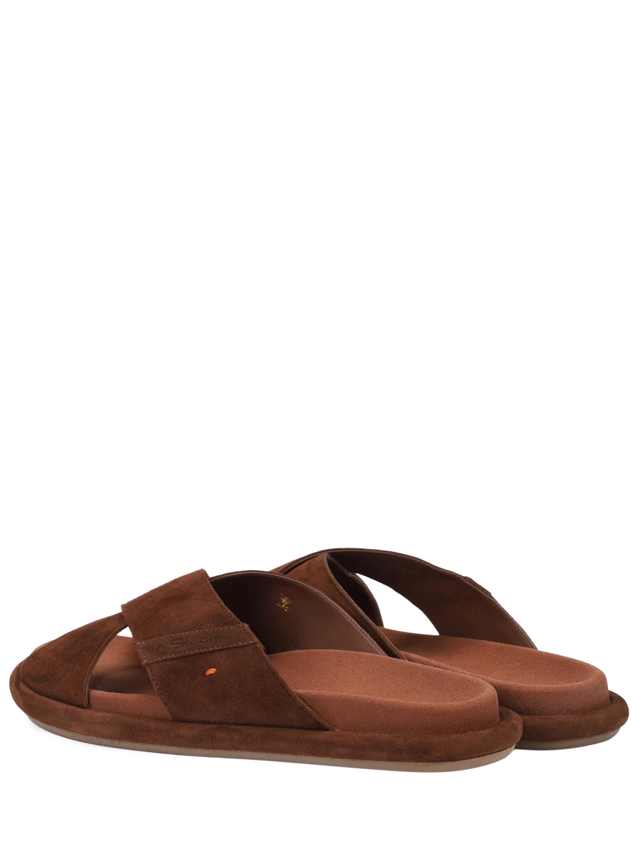 Шлепанцы замшевые SANTONI WHXG71540GOMTMGDM42 Коричневый  Фото 4