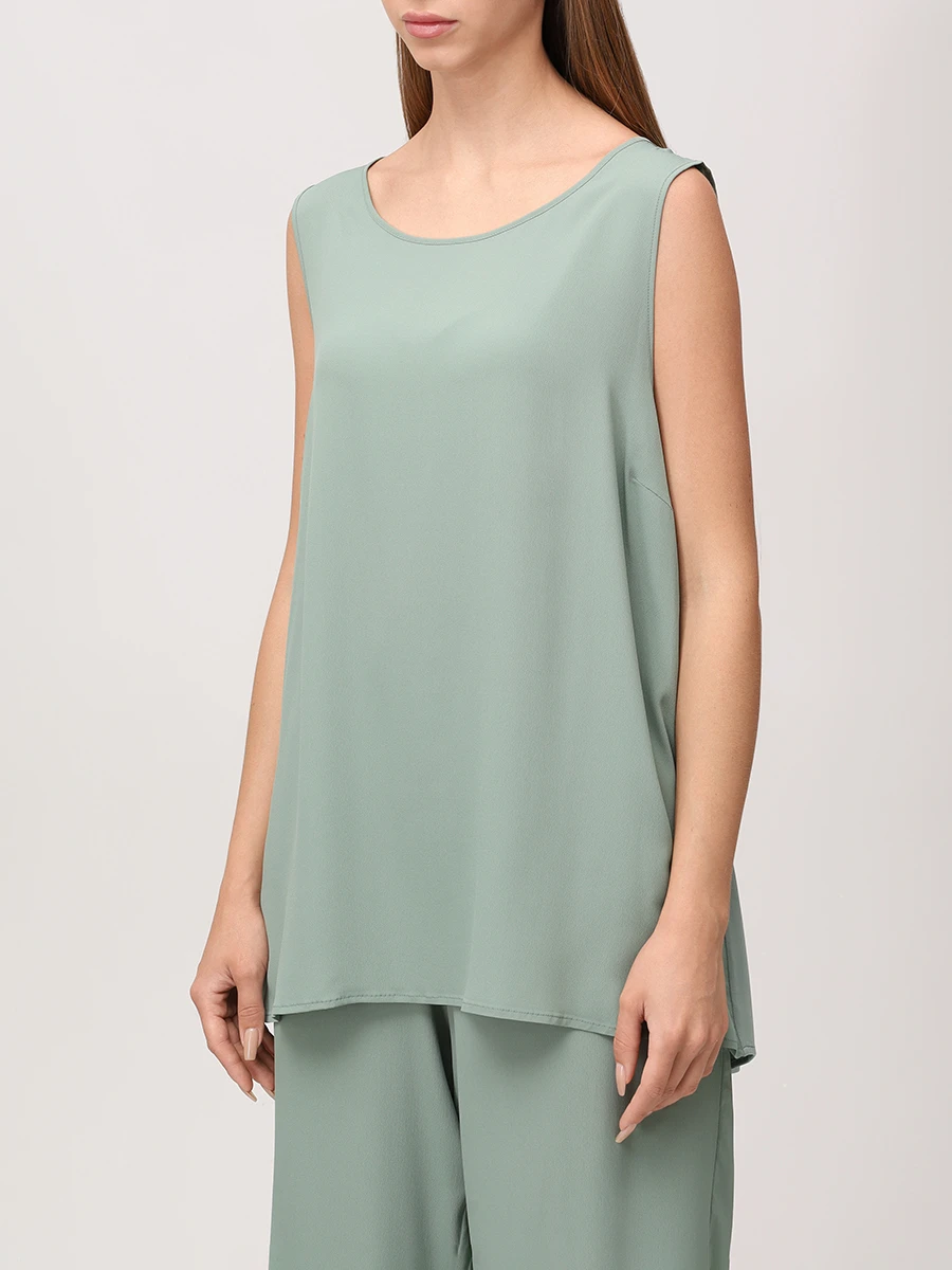 Топ из вискозы LE TRICOT PERUGIA 66979 4336 Зеленый  Фото 4