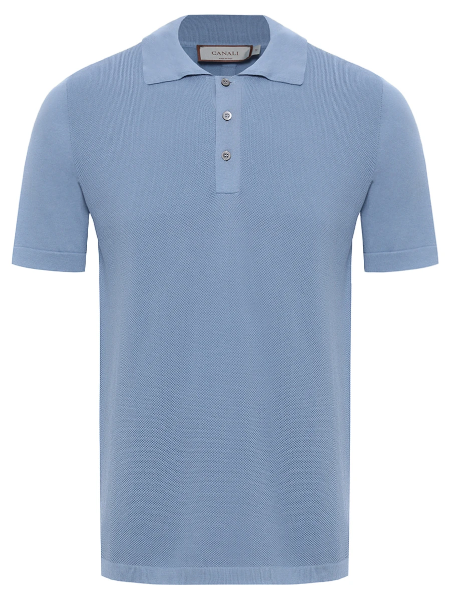 Поло хлопковое CANALI MK02262/C1057/420 Светло- Синий 