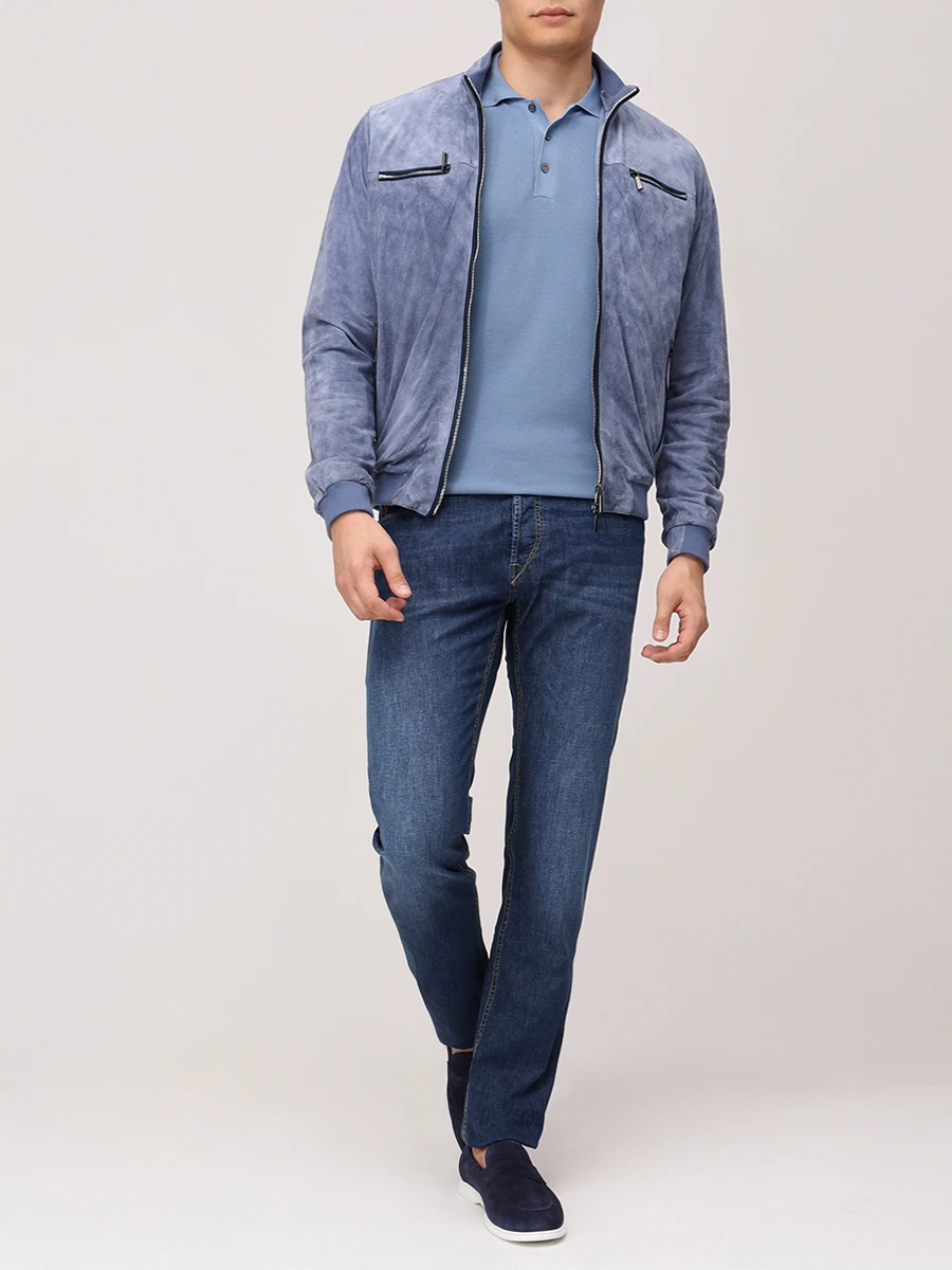 Поло хлопковое CANALI MK02262/C1057/420 Светло- Синий  Фото 2