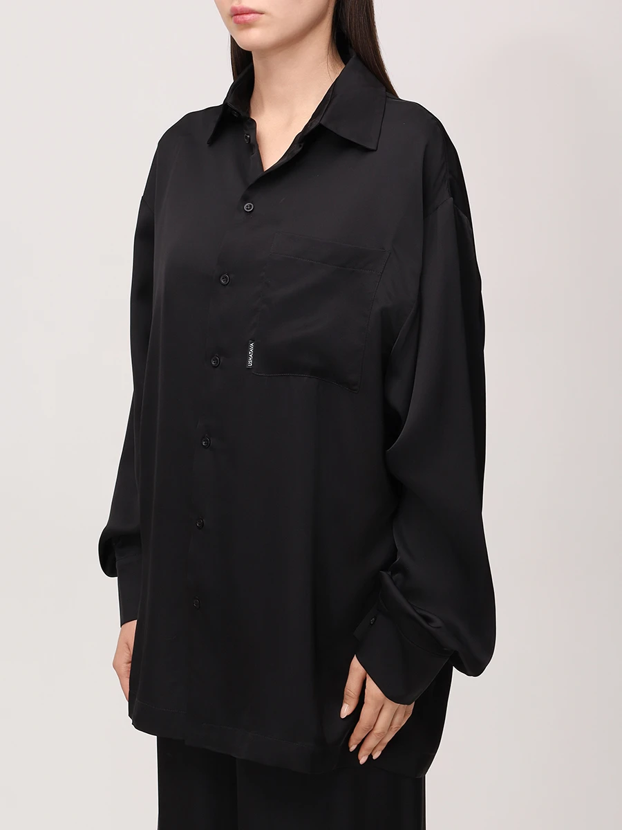 

Рубашка из вискозы, Черный, SHIN0125A135